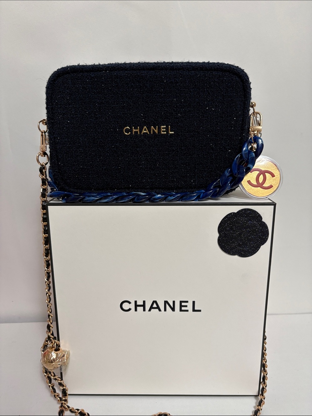 NIB Tweed Chanel Makeup pouch